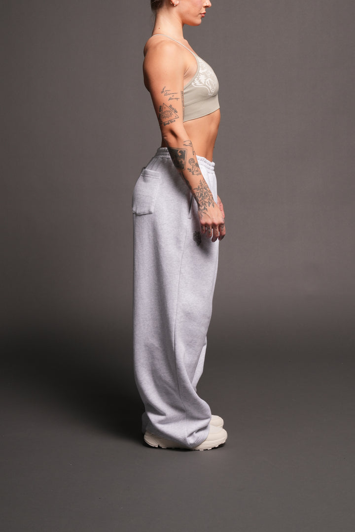 Dual Yara Pleated Sweat Pants In Super Light Athletic Gray
