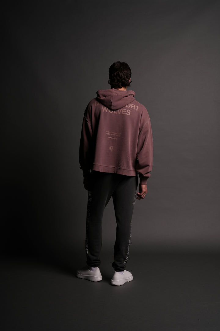 Darc Sport Wolves "Box Cut" Hoodie in Mauve