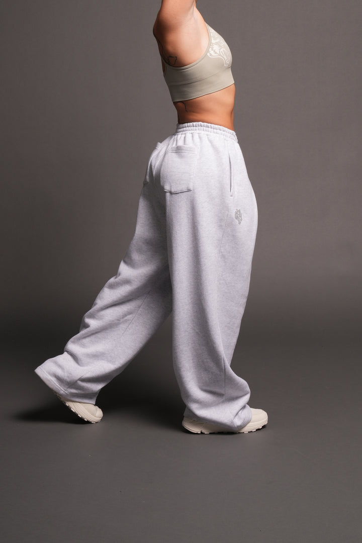 Dual Yara Pleated Sweat Pants In Super Light Athletic Gray