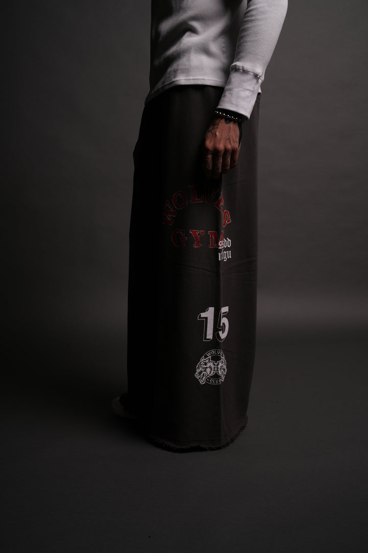 Wolves Gym V2 Oversized Omen Sweat Pants in Wolf Gray