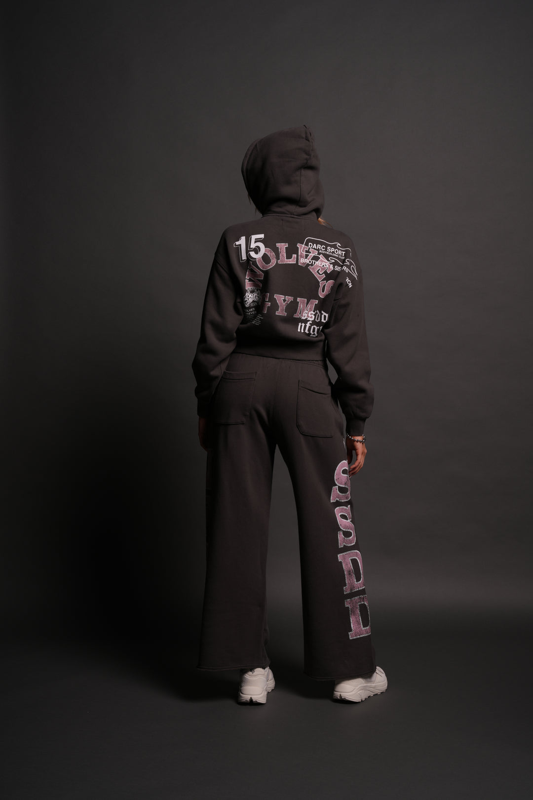 Wolves Gym V2 "Sage" Cropped Zip Hoodie in Wolf Gray