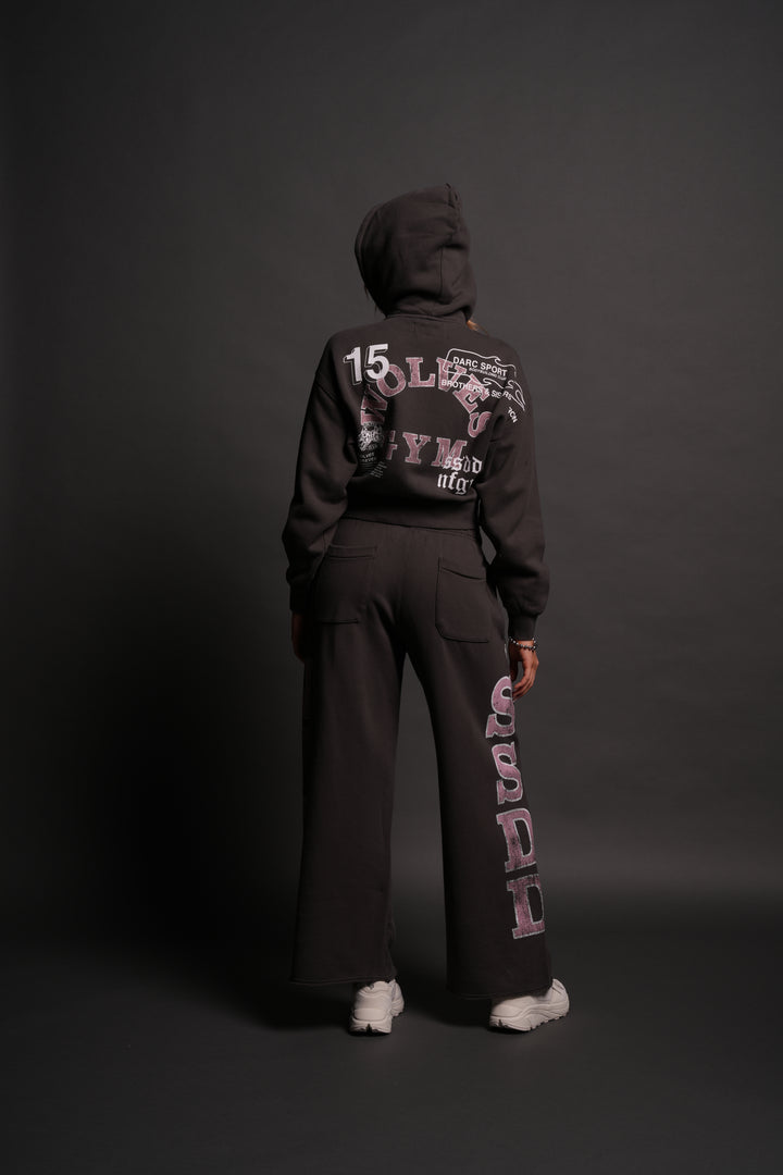 Wolves Gym V2 "Sage" Cropped Zip Hoodie in Wolf Gray