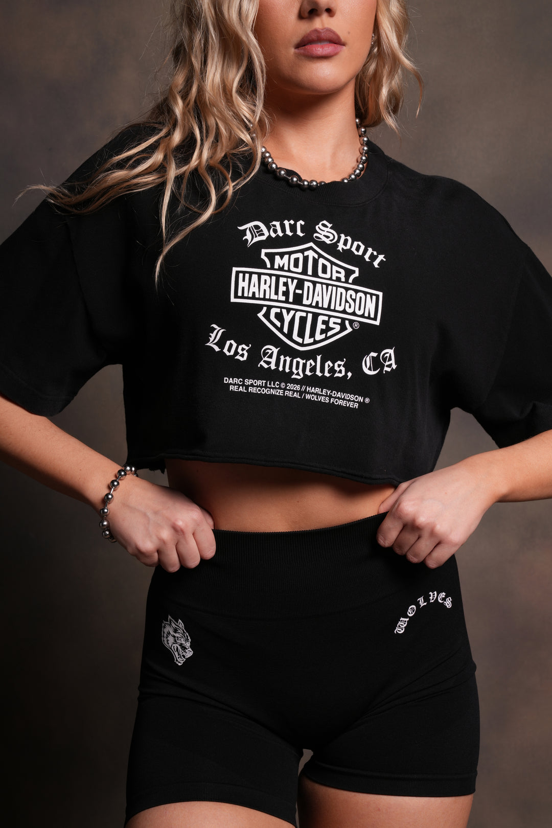 Ride for LA Ultra Crop Tee in Black Drift Wash
