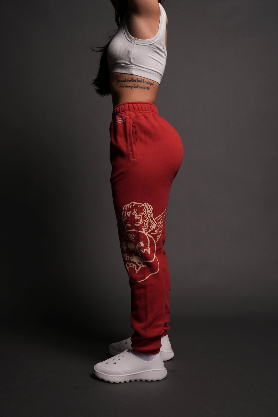 Cherub and the Skull Unisex Post Lounge Sweats in Roman Red