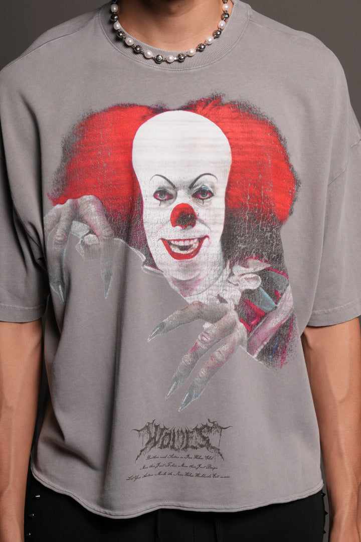 Pennywise Premium Raw Hem Box Cut Tee In Dove Gray