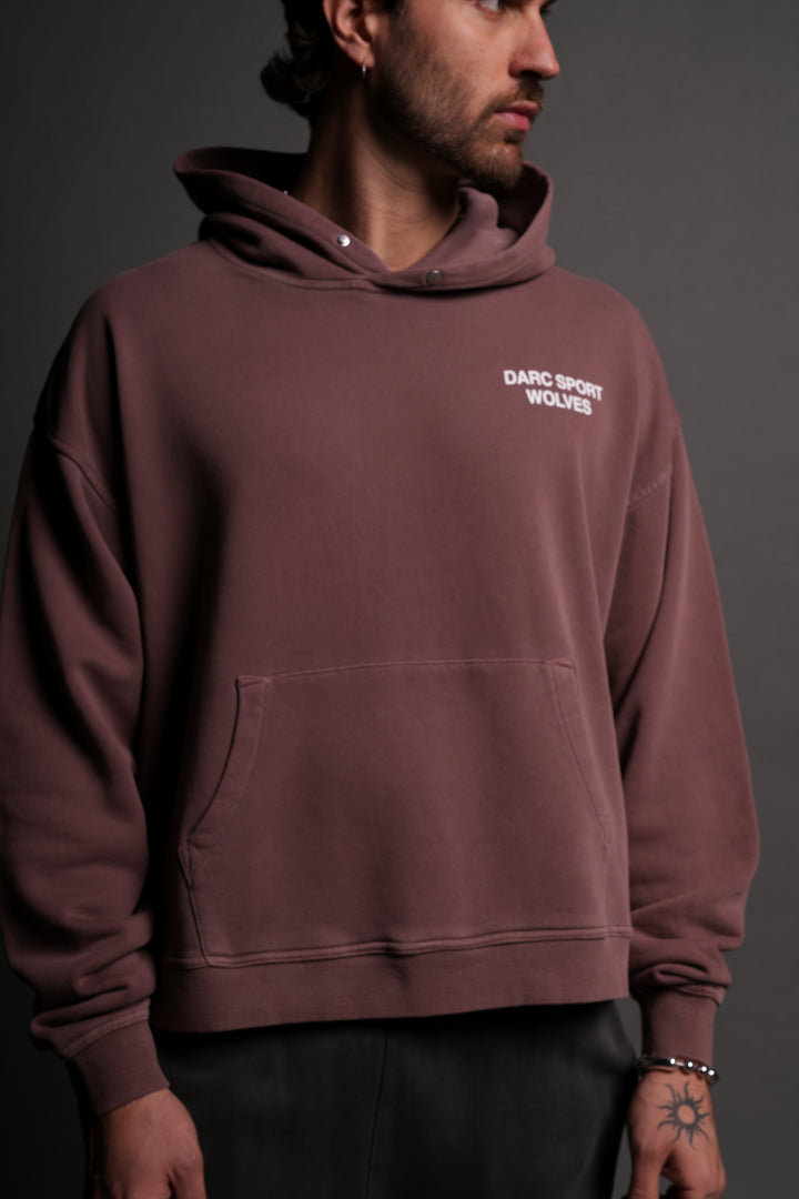 Darc Sport Wolves "Box Cut" Hoodie in Mauve