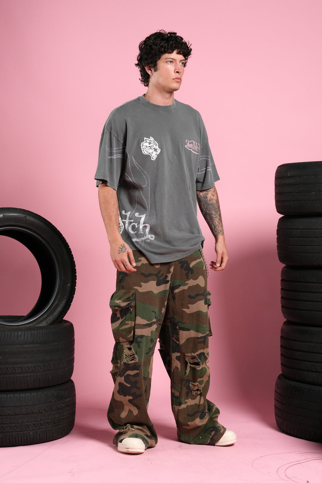 Darc Omen "Side-By-Side" Series Premium Tee in Slate Gray