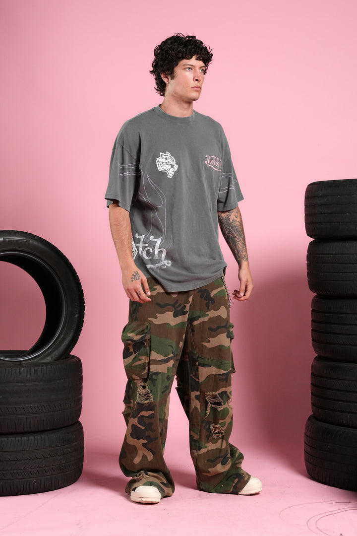 Darc Omen "Side-By-Side" Series Premium Tee in Slate Gray
