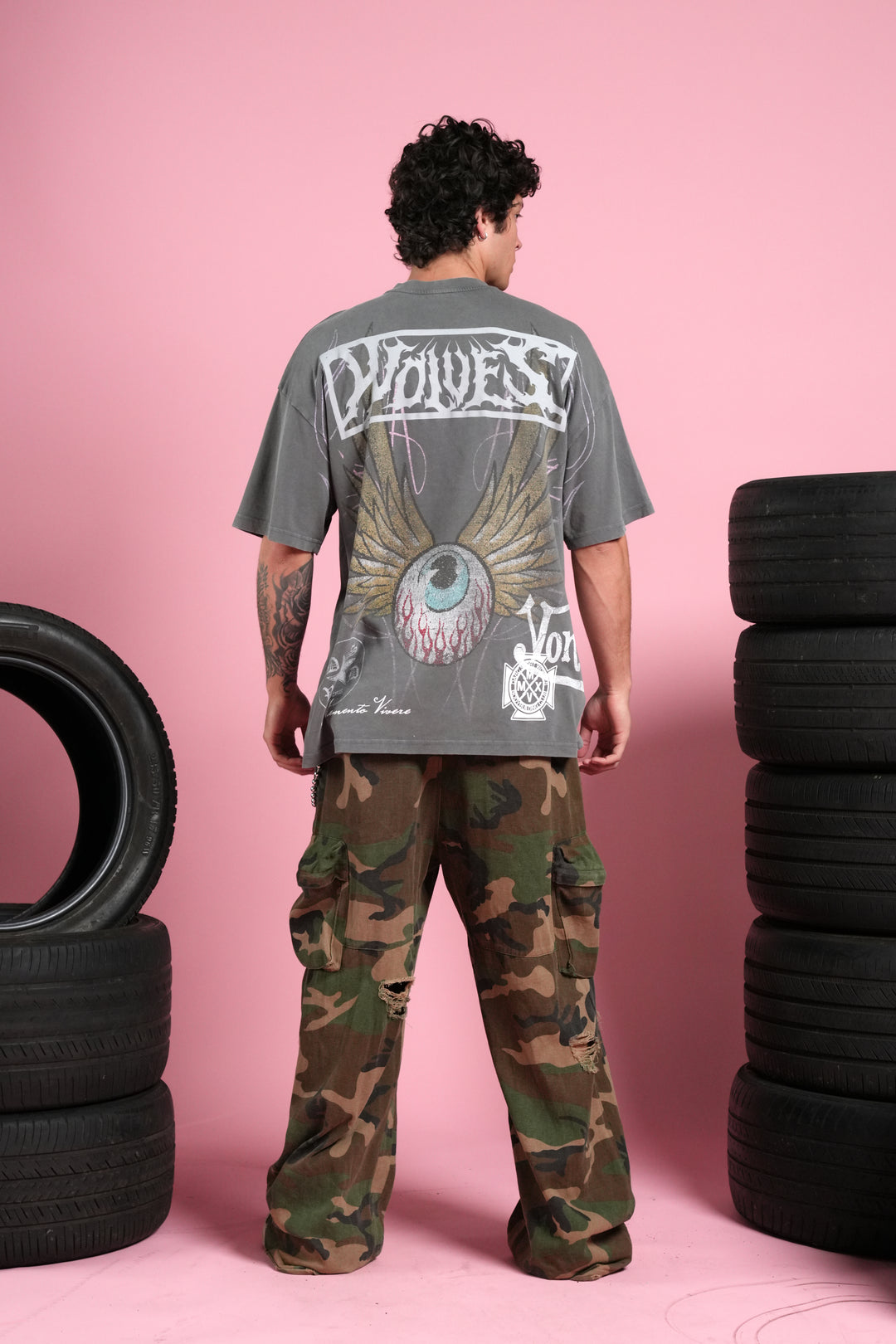 Darc Omen "Side-By-Side" Series Premium Tee in Slate Gray