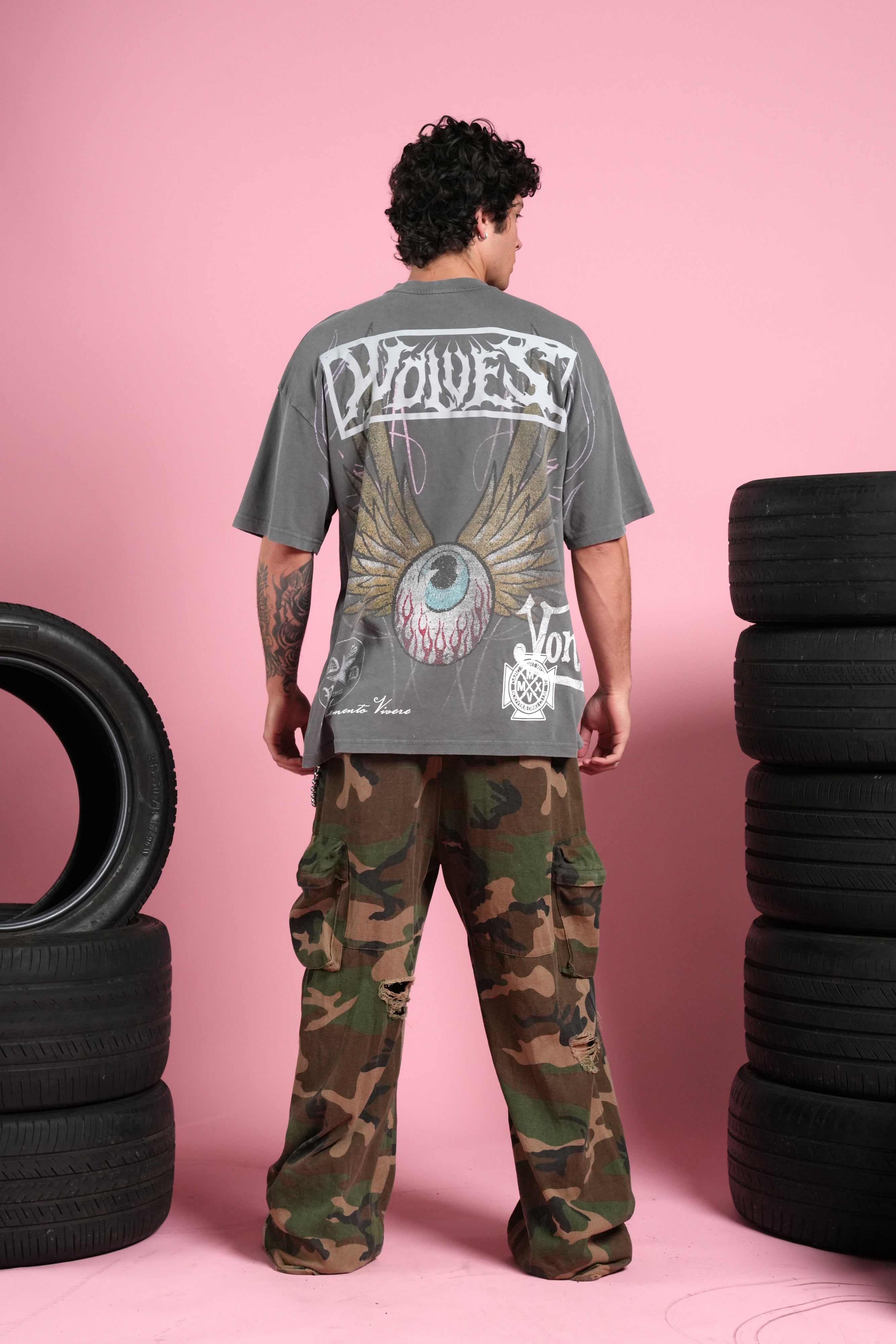 Darc Omen "Side-By-Side" Series Premium Tee in Slate Gray