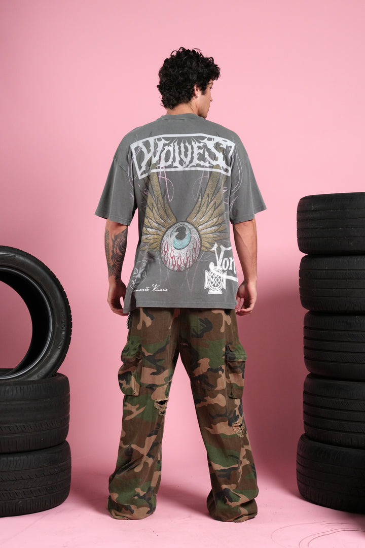 Darc Omen "Side-By-Side" Series Premium Tee in Slate Gray