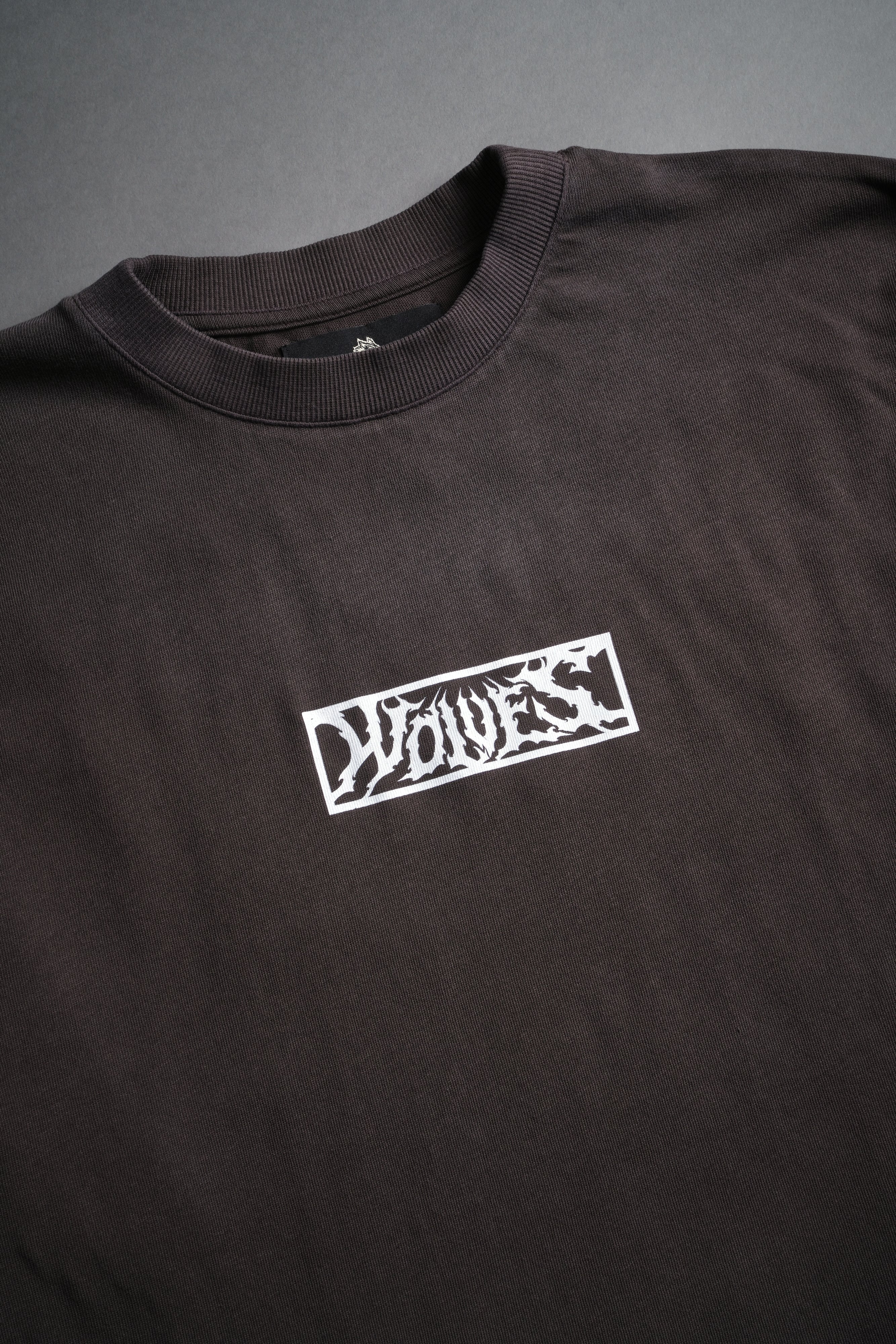 Skull Flower "Premium" Oversized Tee in Darc Brown Drift Wash