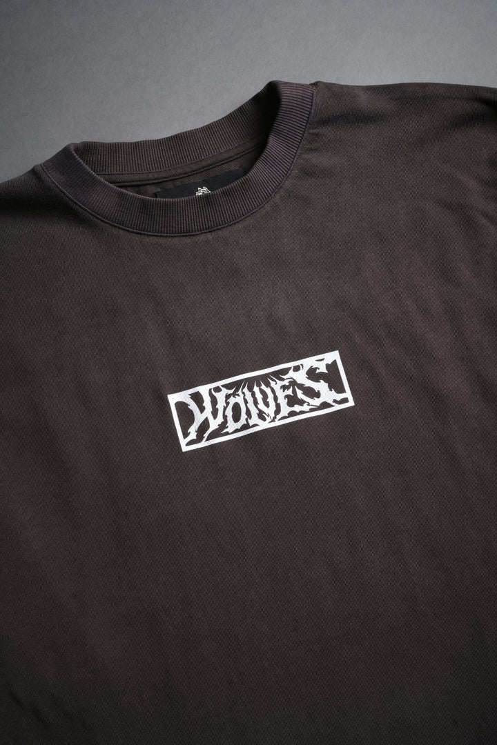 Skull Flower "Premium" Oversized Tee in Darc Brown Drift Wash