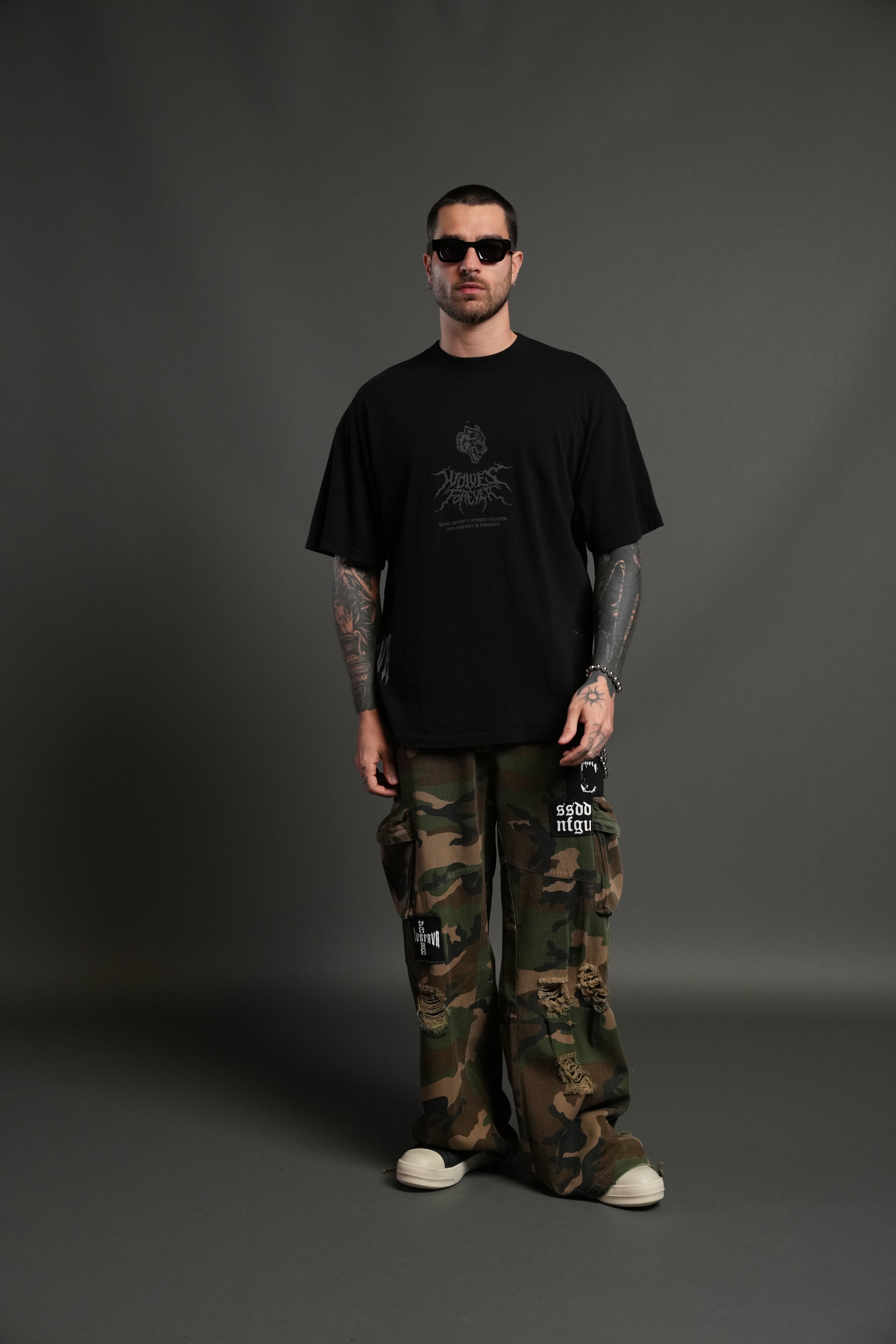 Darc Ken "Side By Side" Series Premium Oversized Tee in Black