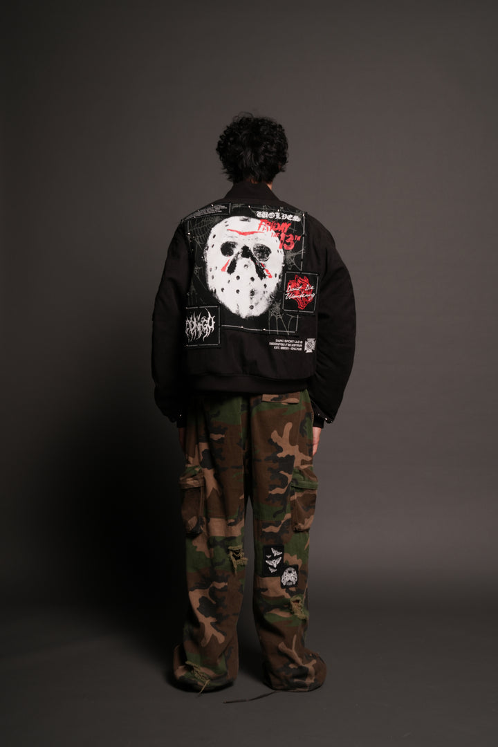 Jason Frvr Cloud Quilted Reversible Bomber Jacket In Black/Oxblood