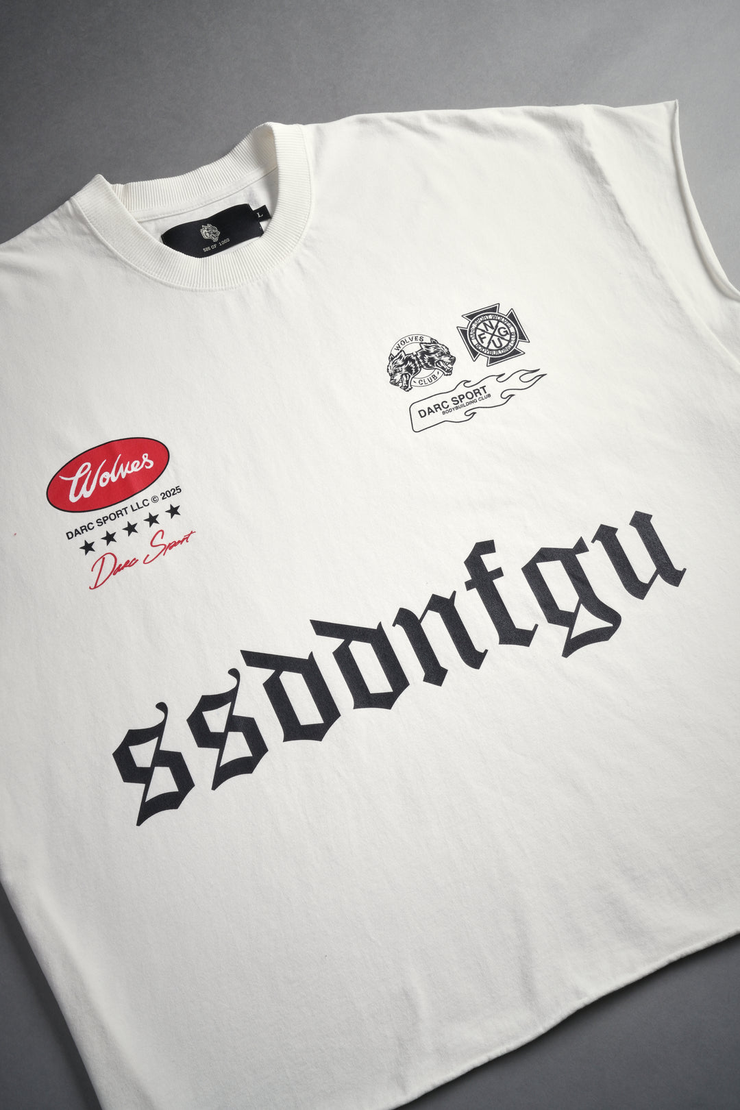 Us Forever Grunge Cut-Off Tee in Cream