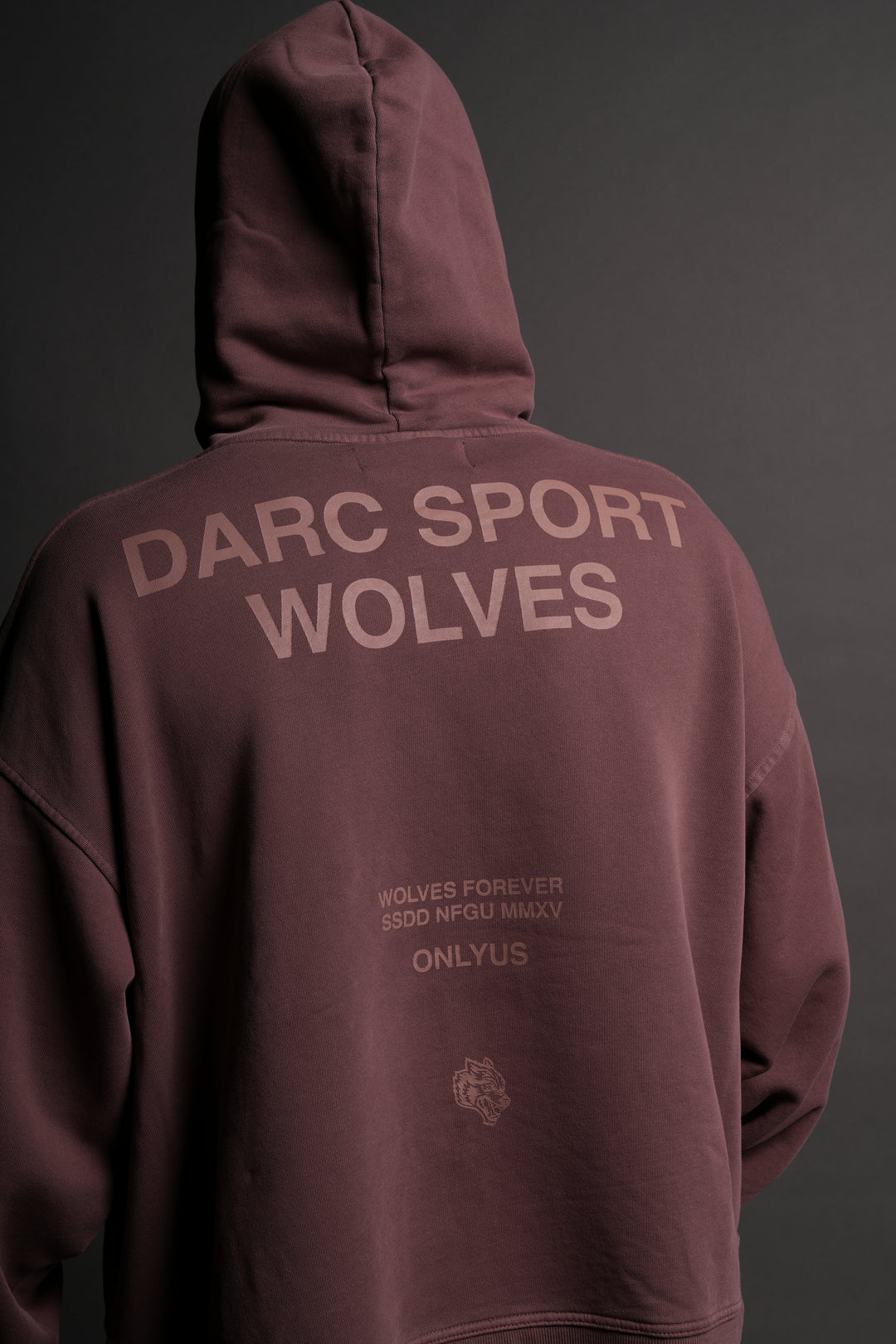 Darc Sport Wolves "Box Cut" Hoodie in Mauve