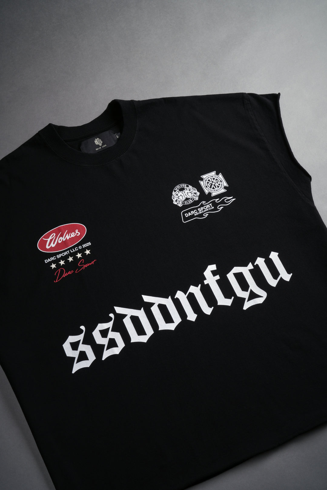 Us Forever Grunge Cut-Off Tee in Black