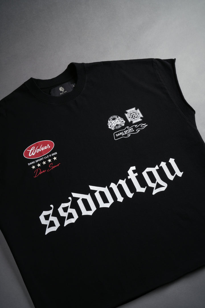 Us Forever Grunge Cut-Off Tee in Black