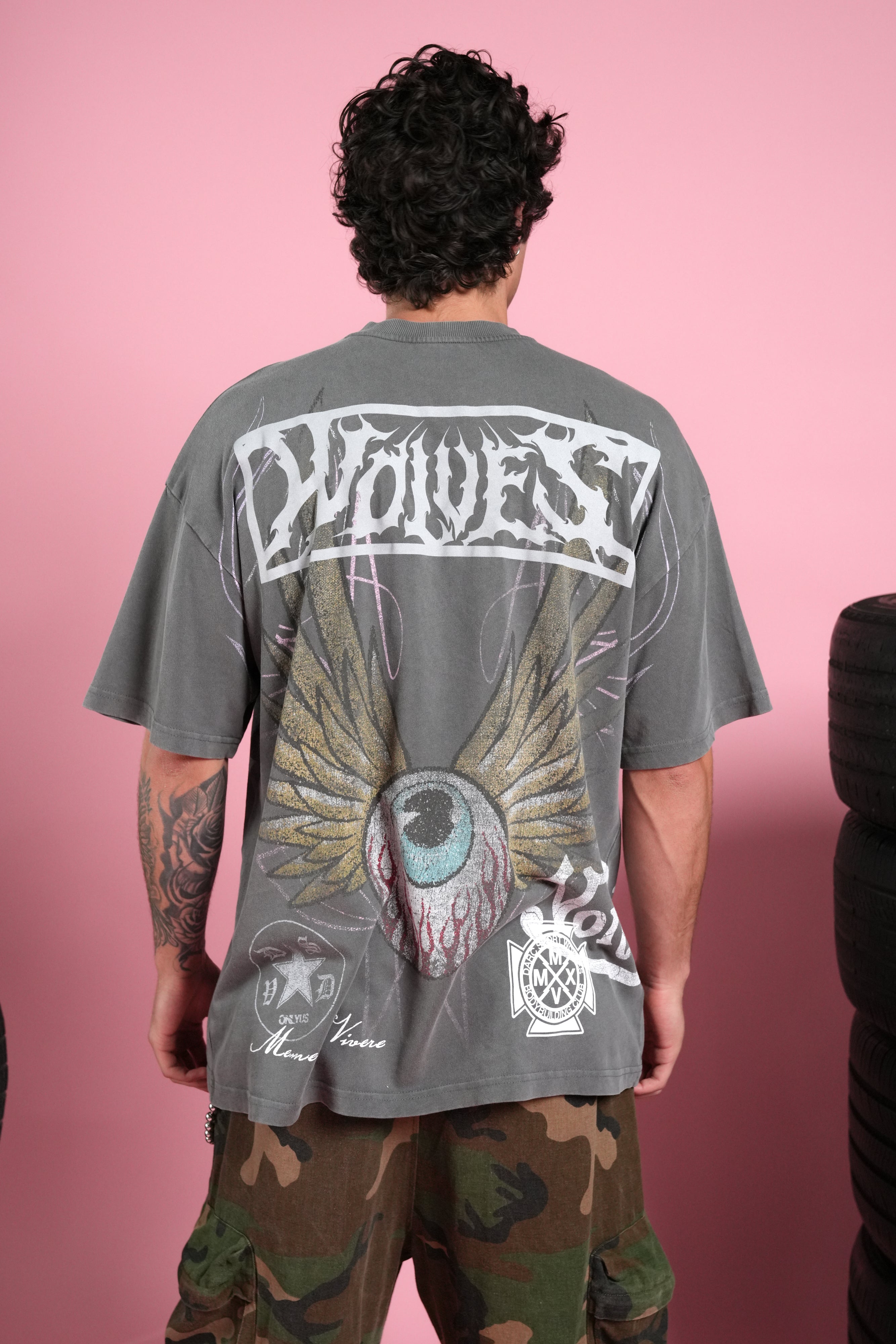 Darc Omen "Side-By-Side" Series Premium Tee in Slate Gray