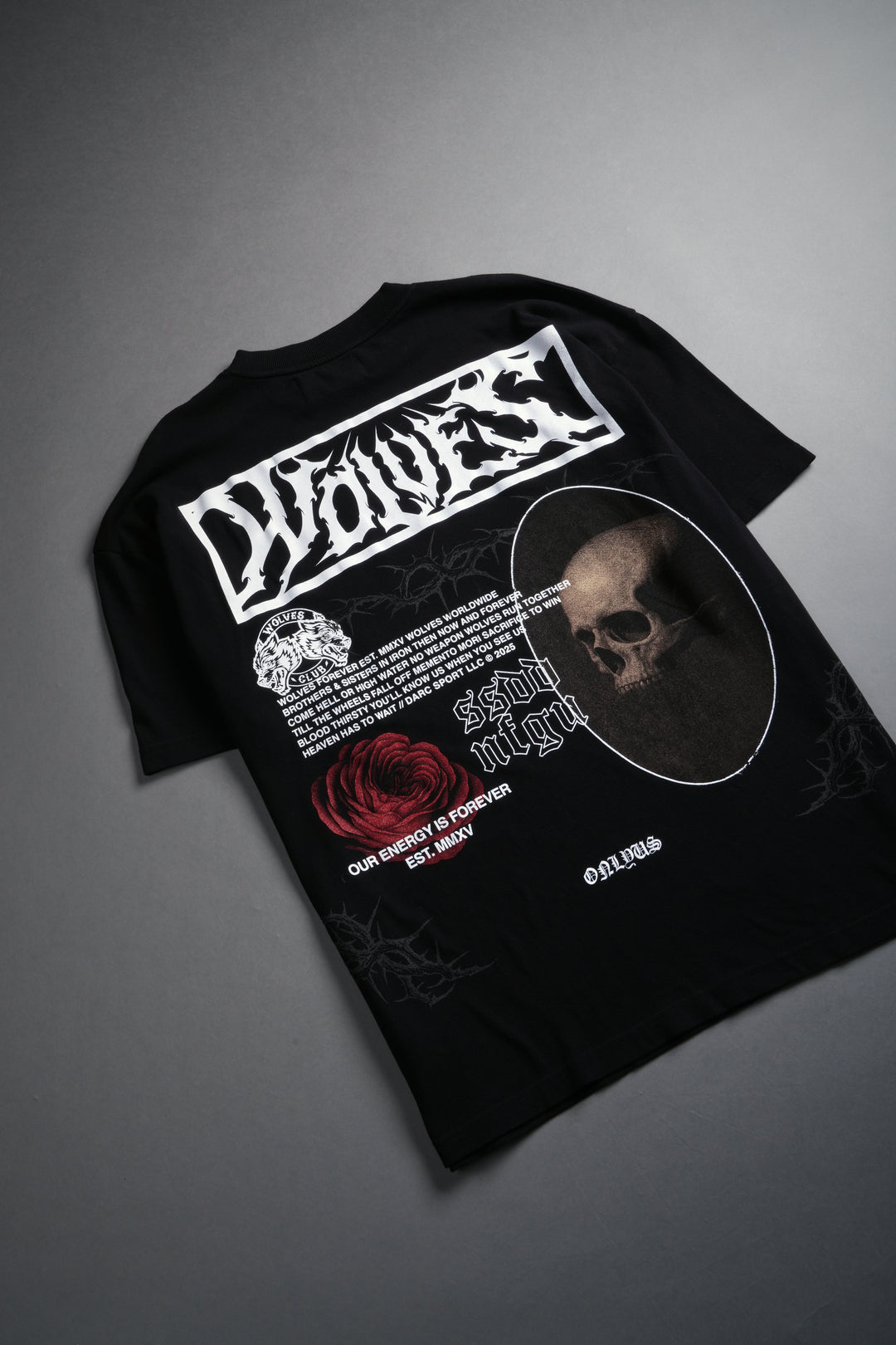 Skull Flower "Premium" Oversized Tee in Black