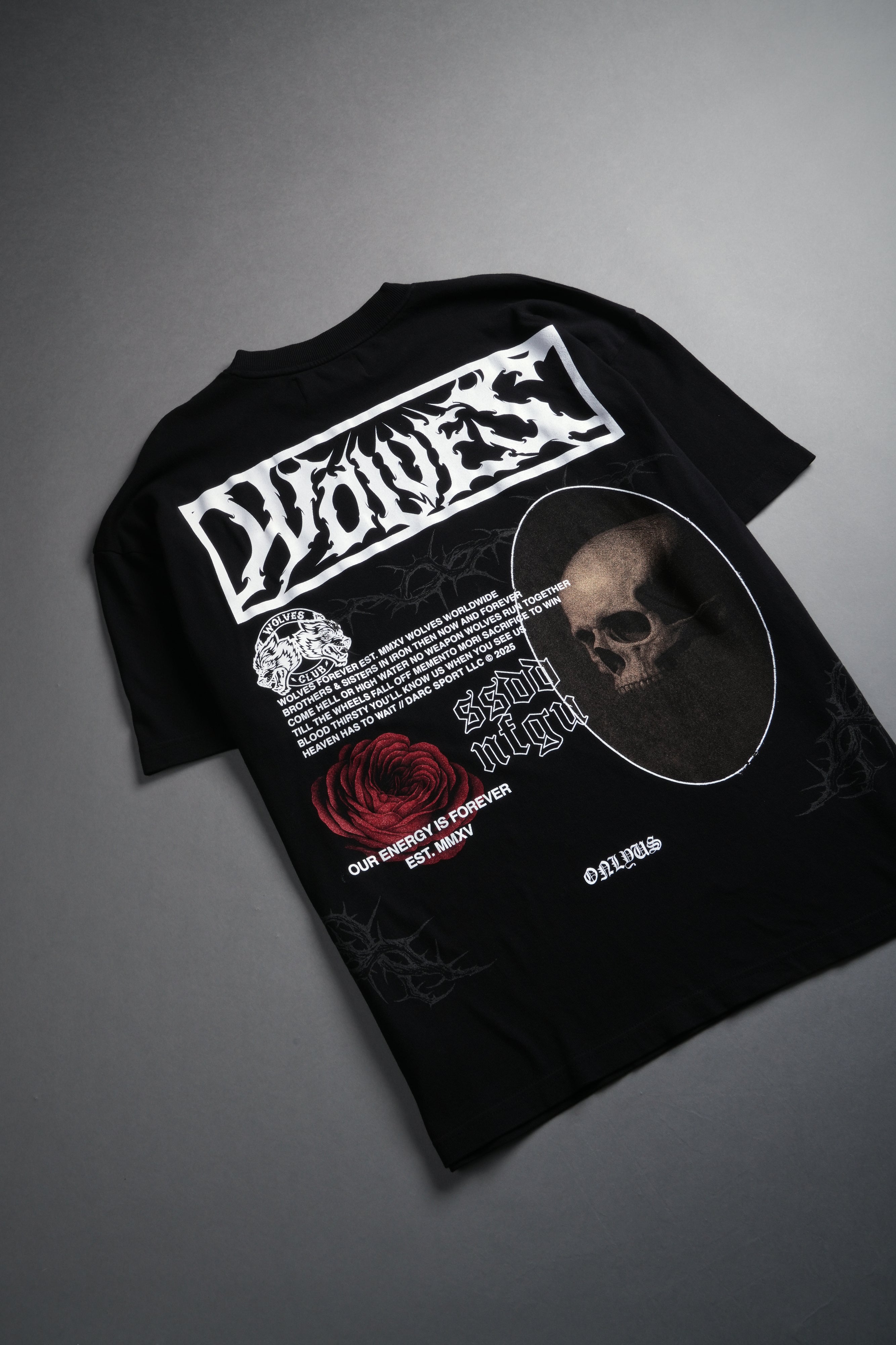 Skull Flower "Premium" Oversized Tee in Black