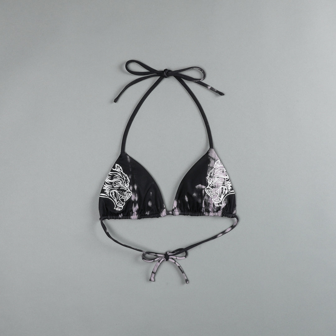 She Dual Wolf Nikita Triangle Top in Black/Plum Serpent