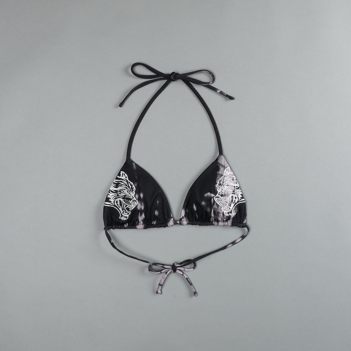 She Dual Wolf Nikita Triangle Top in Black/Plum Serpent
