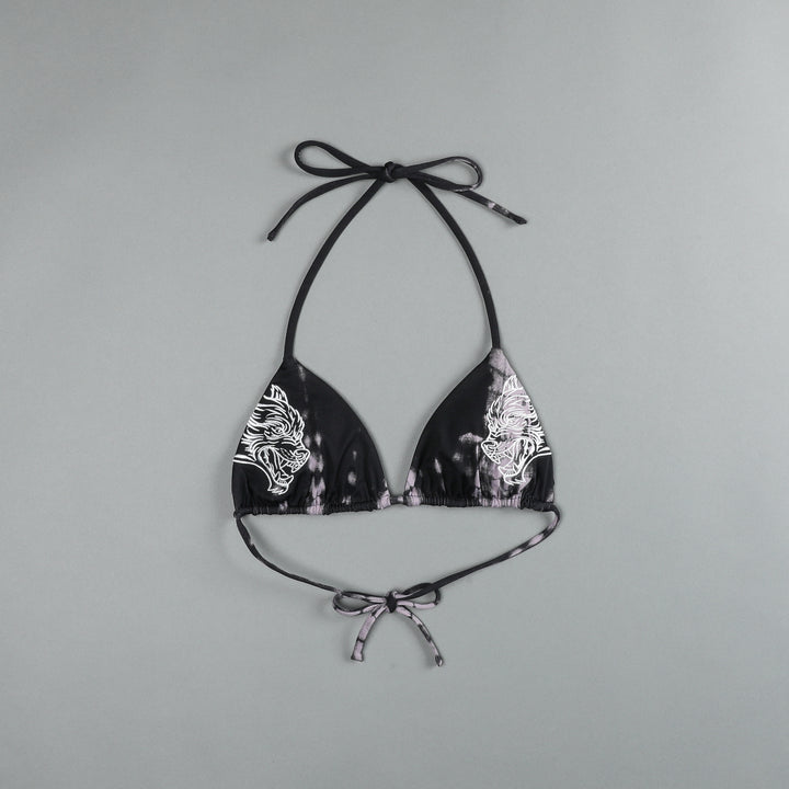 She Dual Wolf Nikita Triangle Top in Black/Plum Serpent