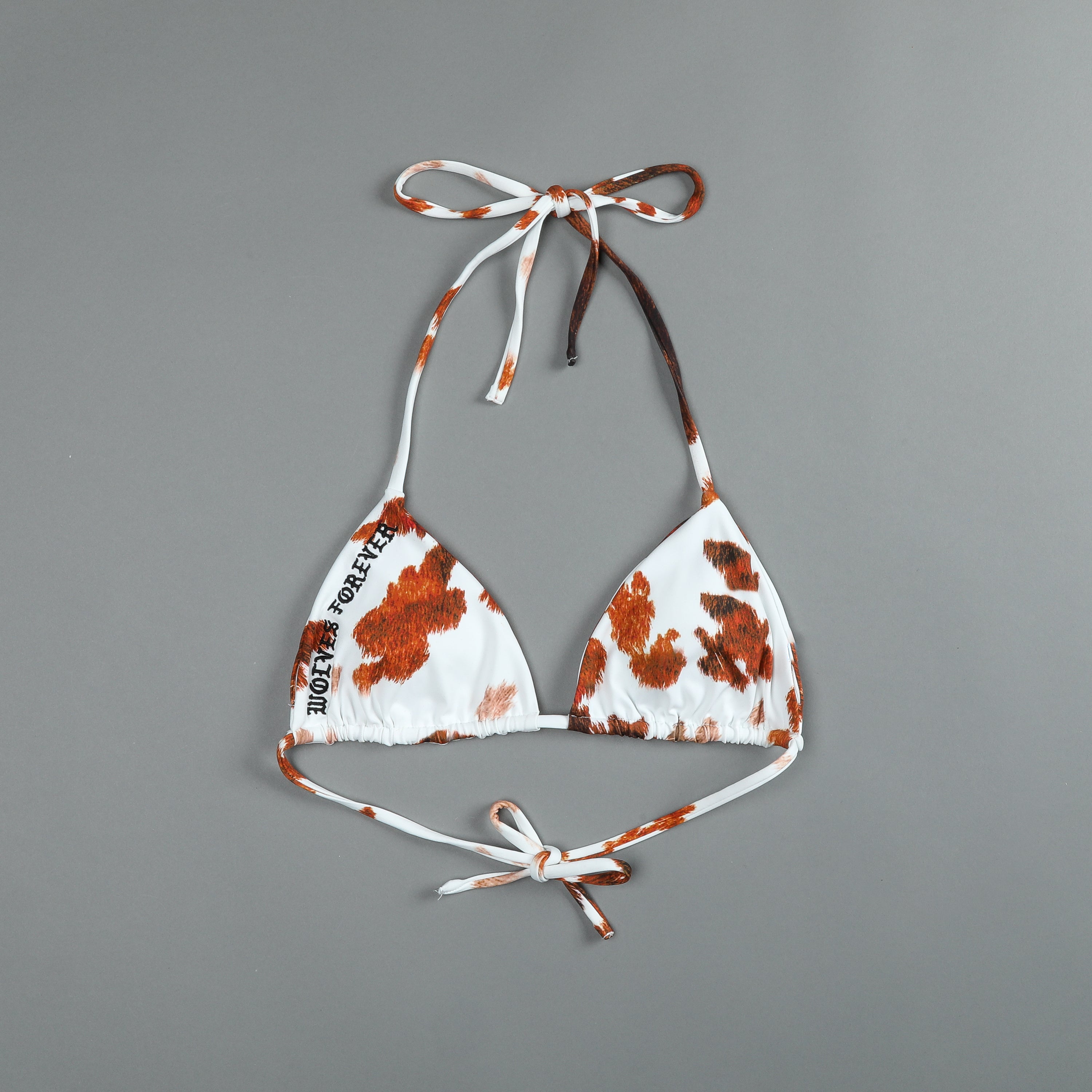 Wolves Forever Nikita Triangle Top in Canyon Cow Print