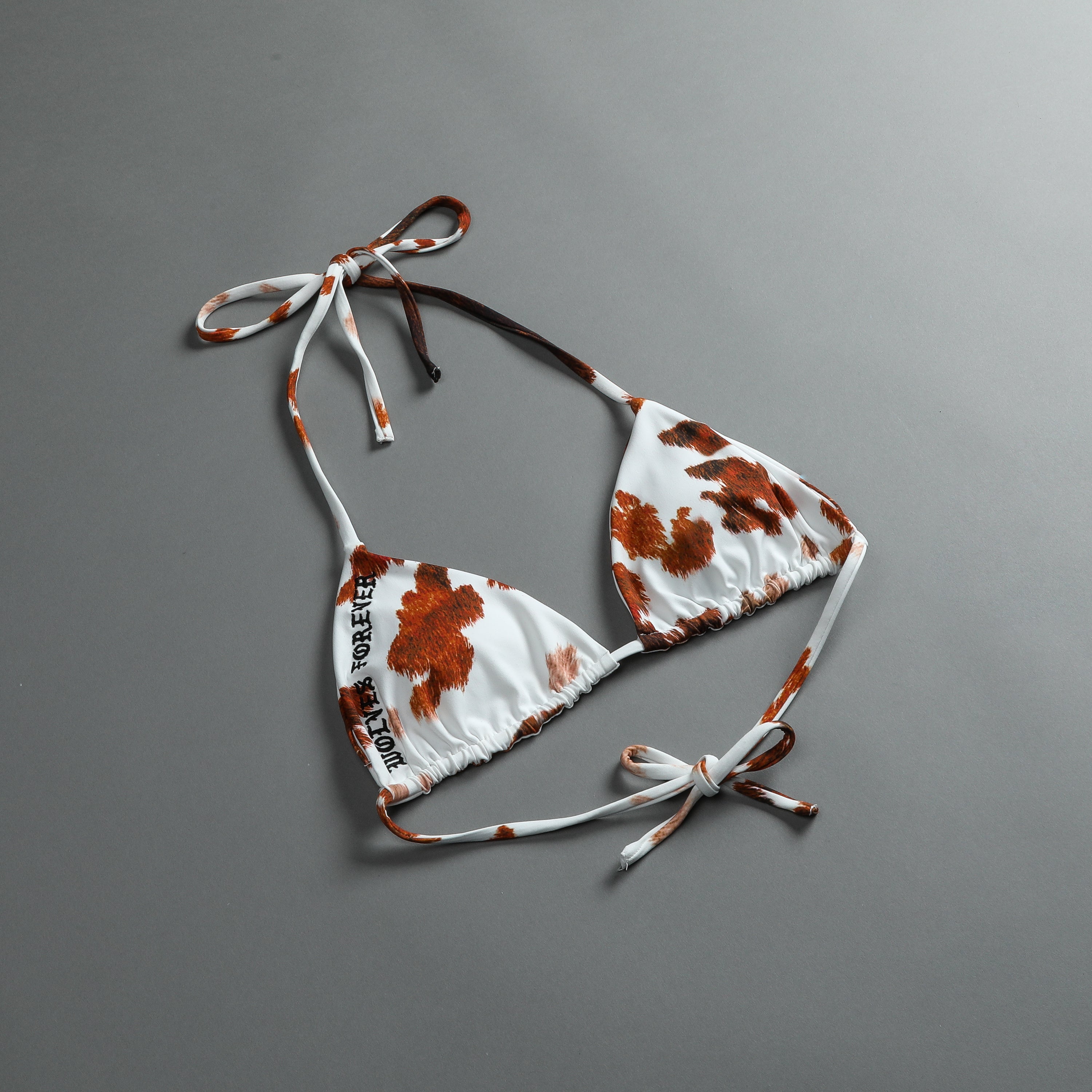 Wolves Forever Nikita Triangle Top in Canyon Cow Print