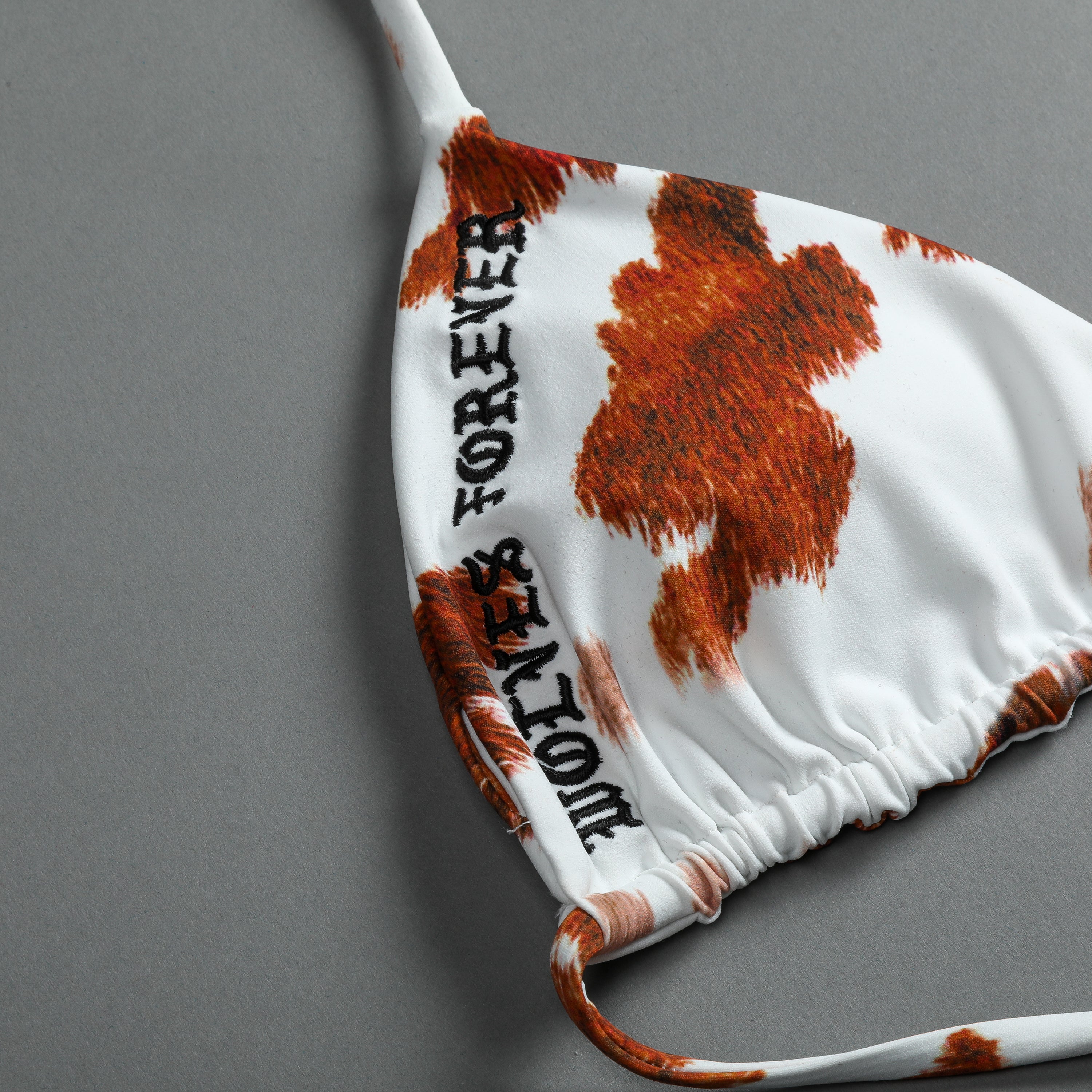 Wolves Forever Nikita Triangle Top in Canyon Cow Print