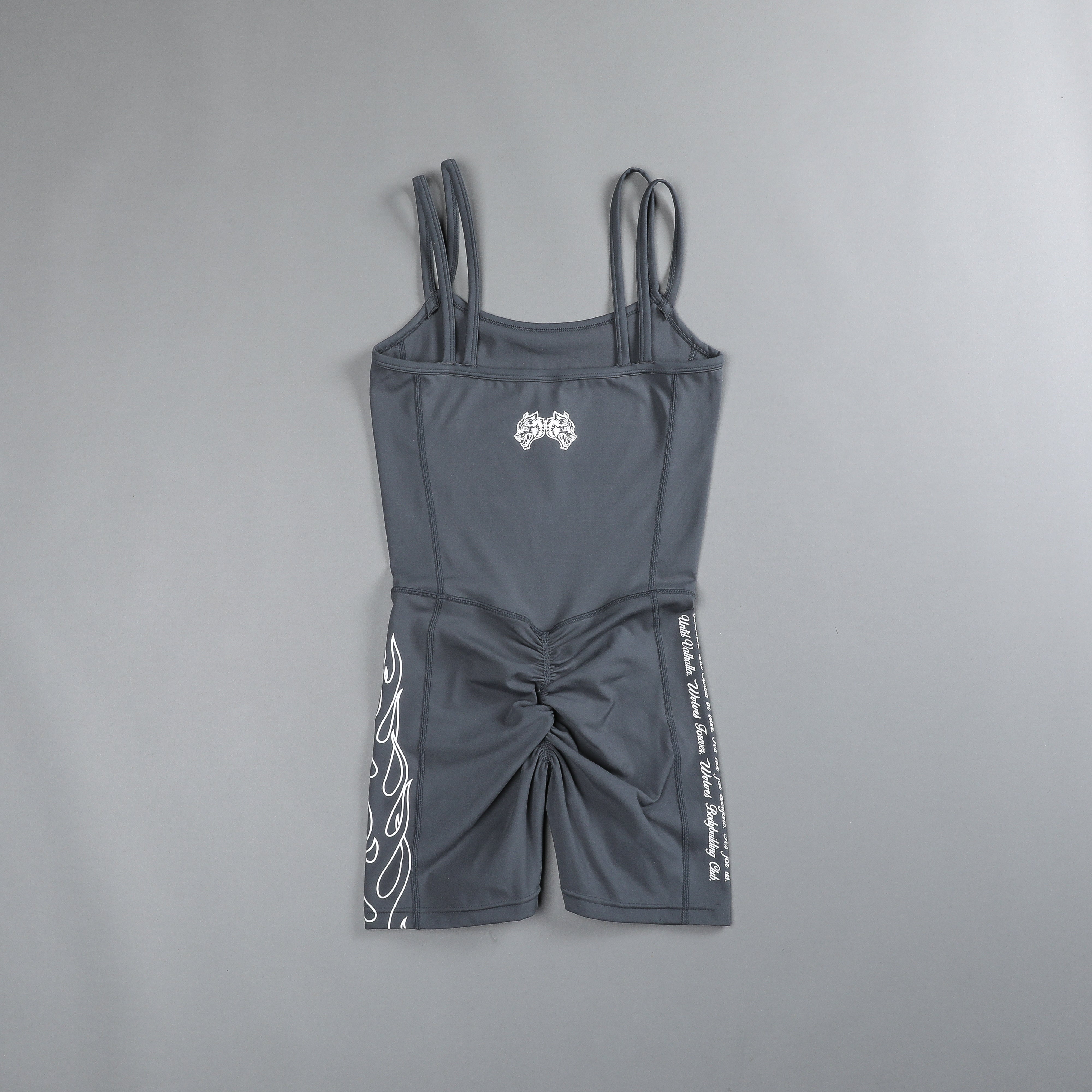 Flames Shay "Energy" Bodysuit in Wolf Gray/White