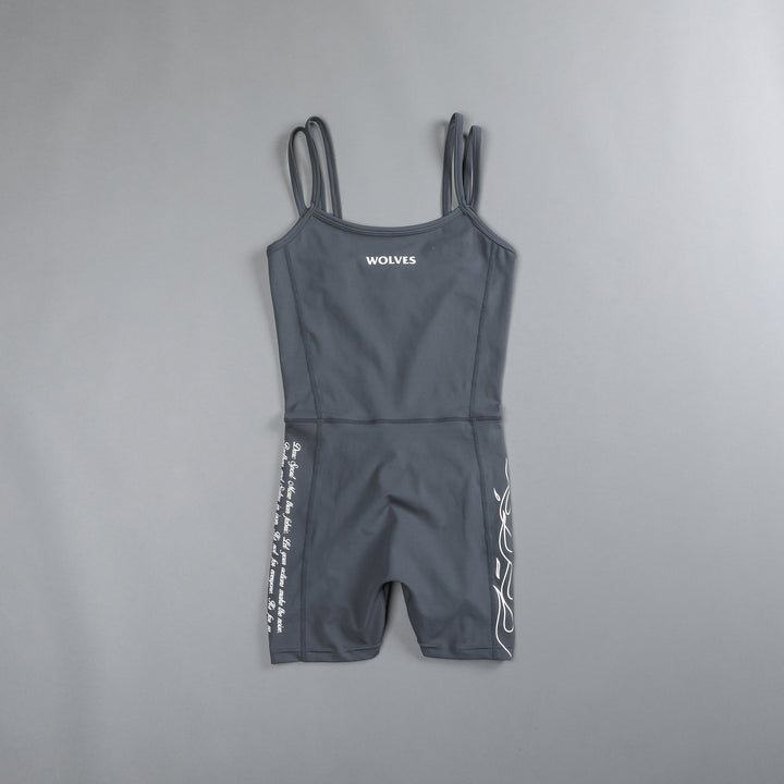 Flames Shay "Energy" Bodysuit in Wolf Gray/White