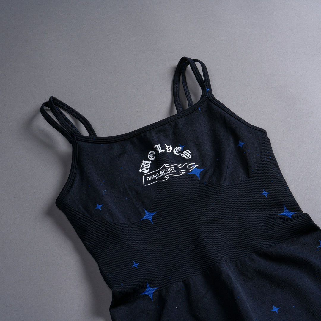 Throttle Sierra Seamless Bodysuit in Darc Cobalt Starry Night