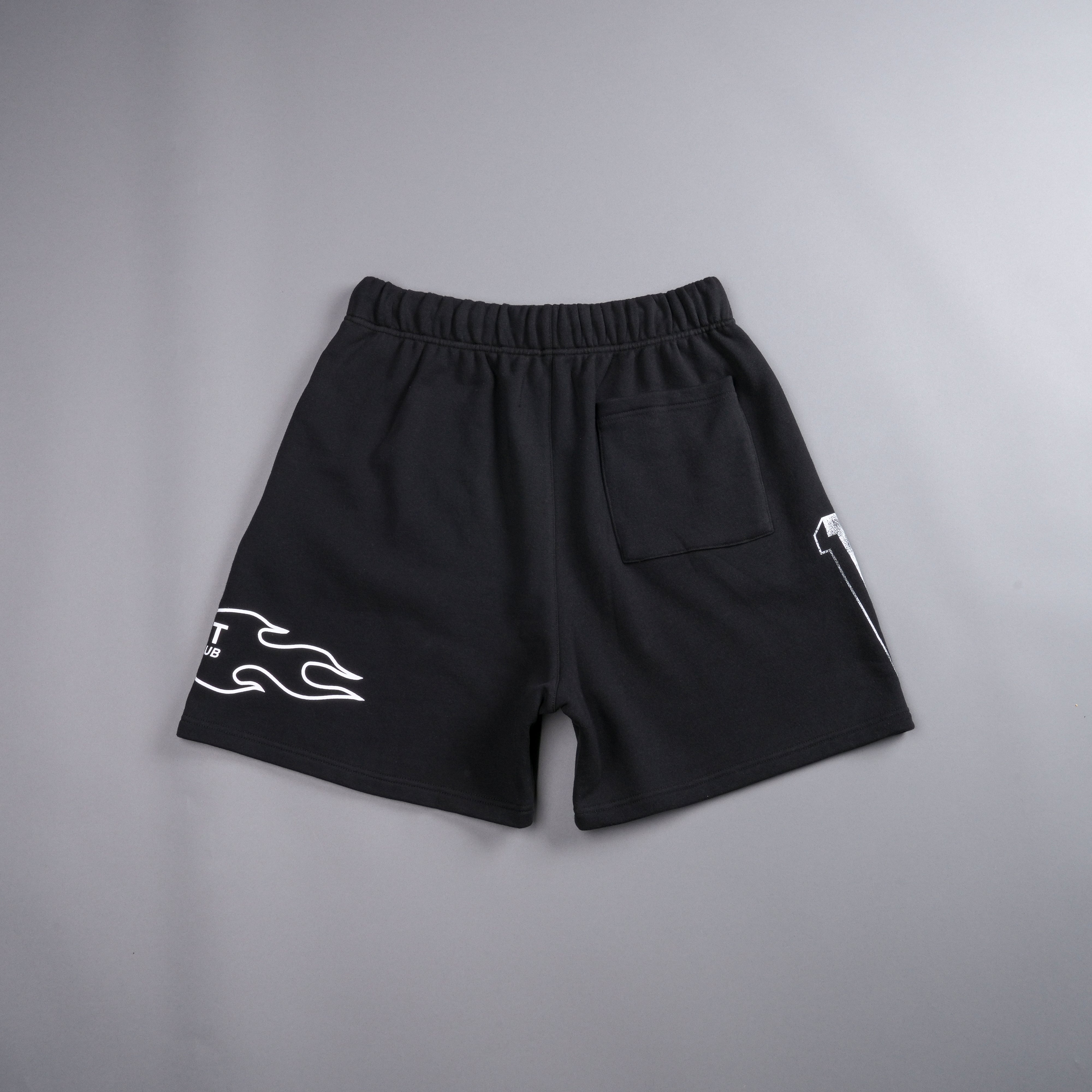 Riders Oversized Post Lounge Sweat Shorts in Black