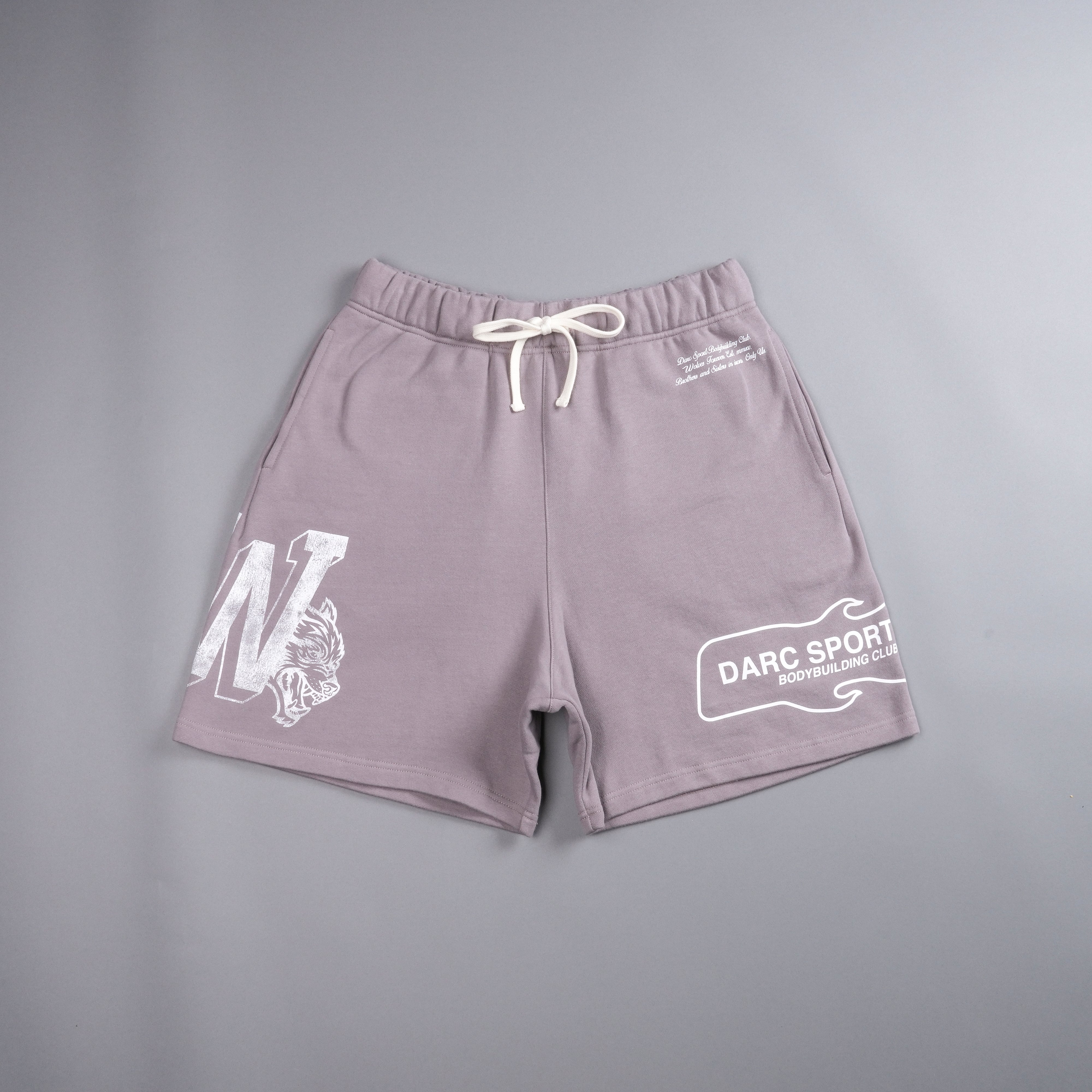 Riders Oversized Post Lounge Sweat Shorts in Pale Gray