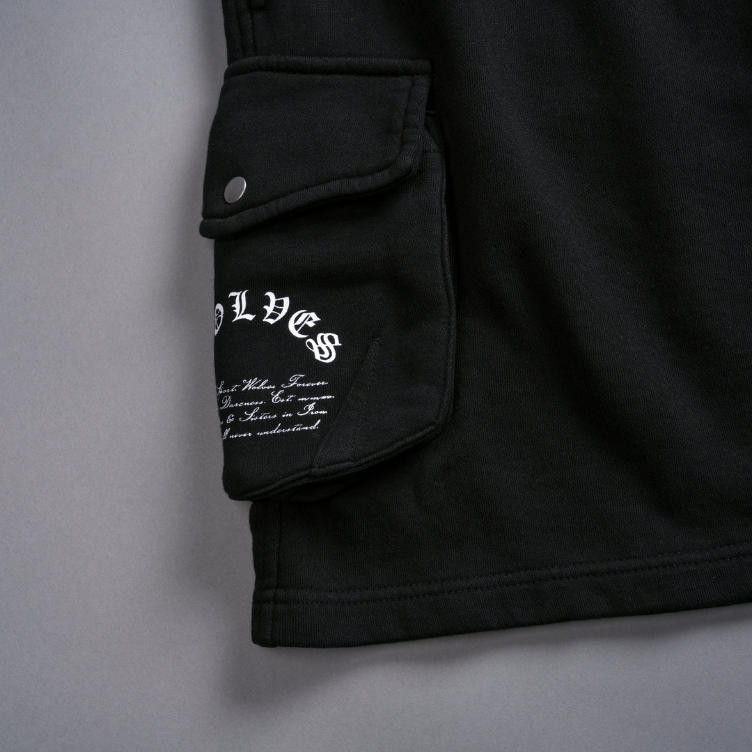 Chopper Batman Cornell Cargo Sweat Shorts in Black