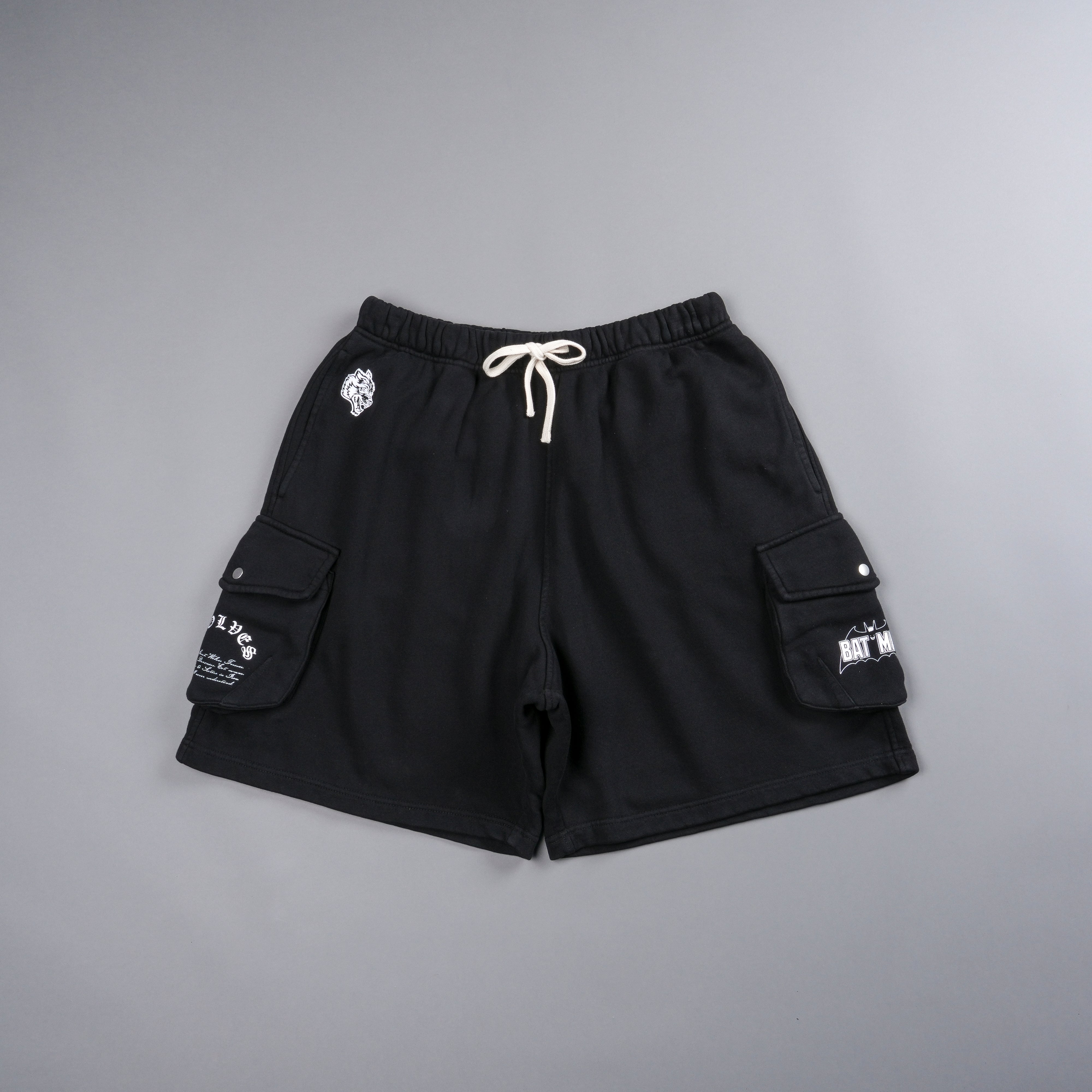 Chopper Batman Cornell Cargo Sweat Shorts in Black