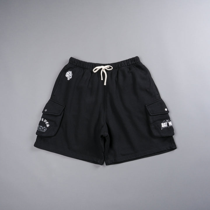 Chopper Batman Cornell Cargo Sweat Shorts in Black