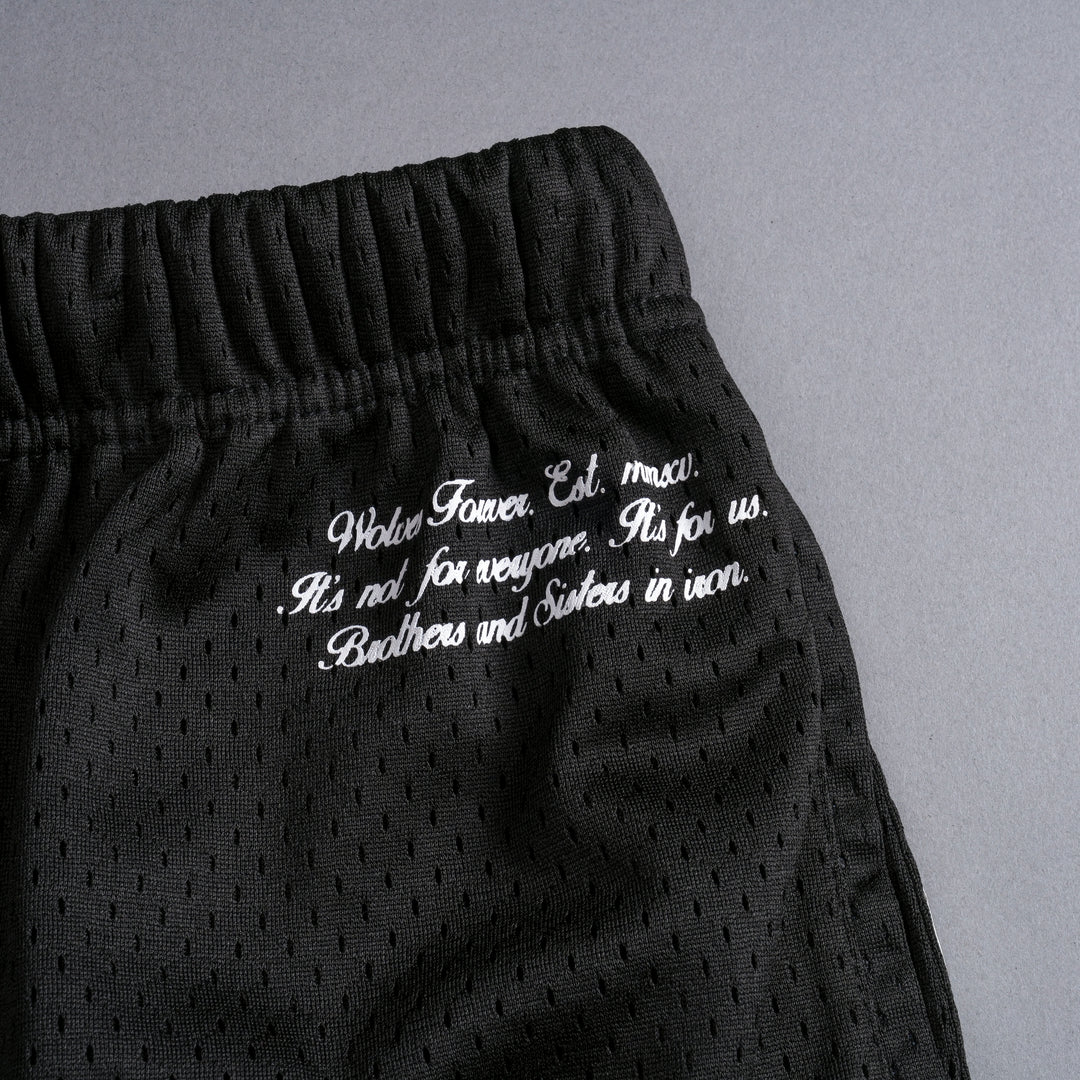 Burnout Mesh Shorts in Black