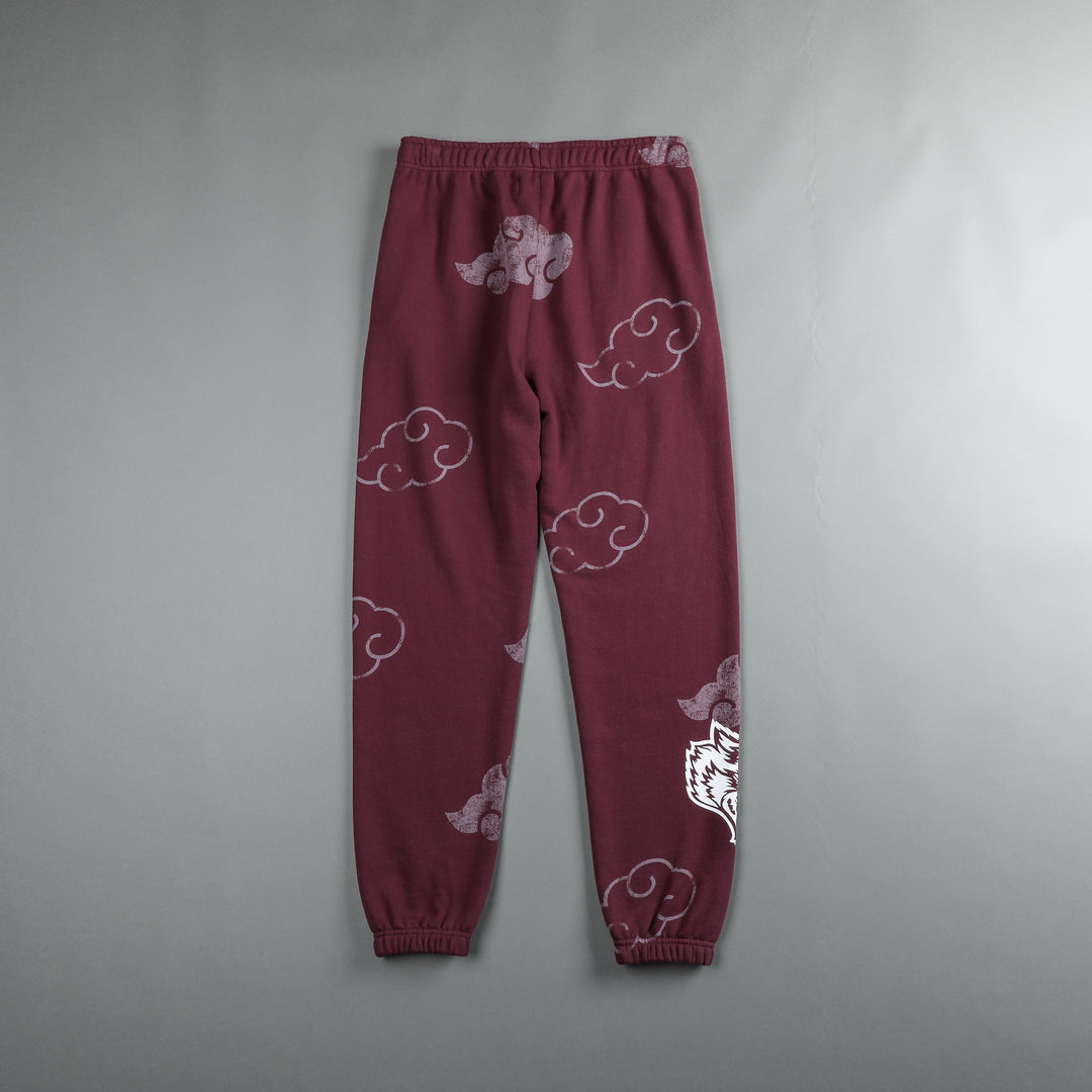 Loyal To The Clouds Post Lounge Sweats in Cherry Wine