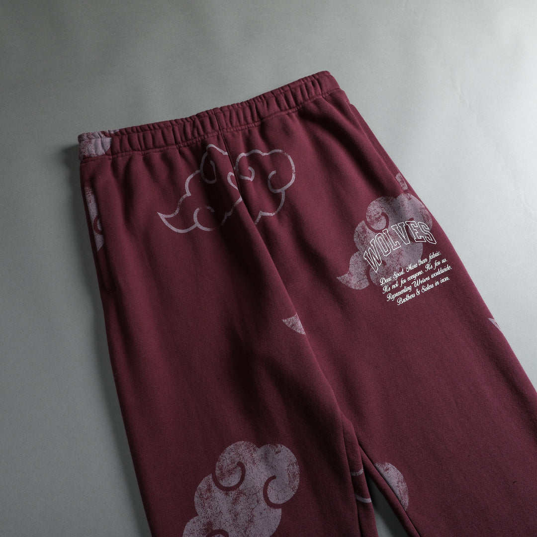 Loyal To The Clouds Post Lounge Sweats in Cherry Wine