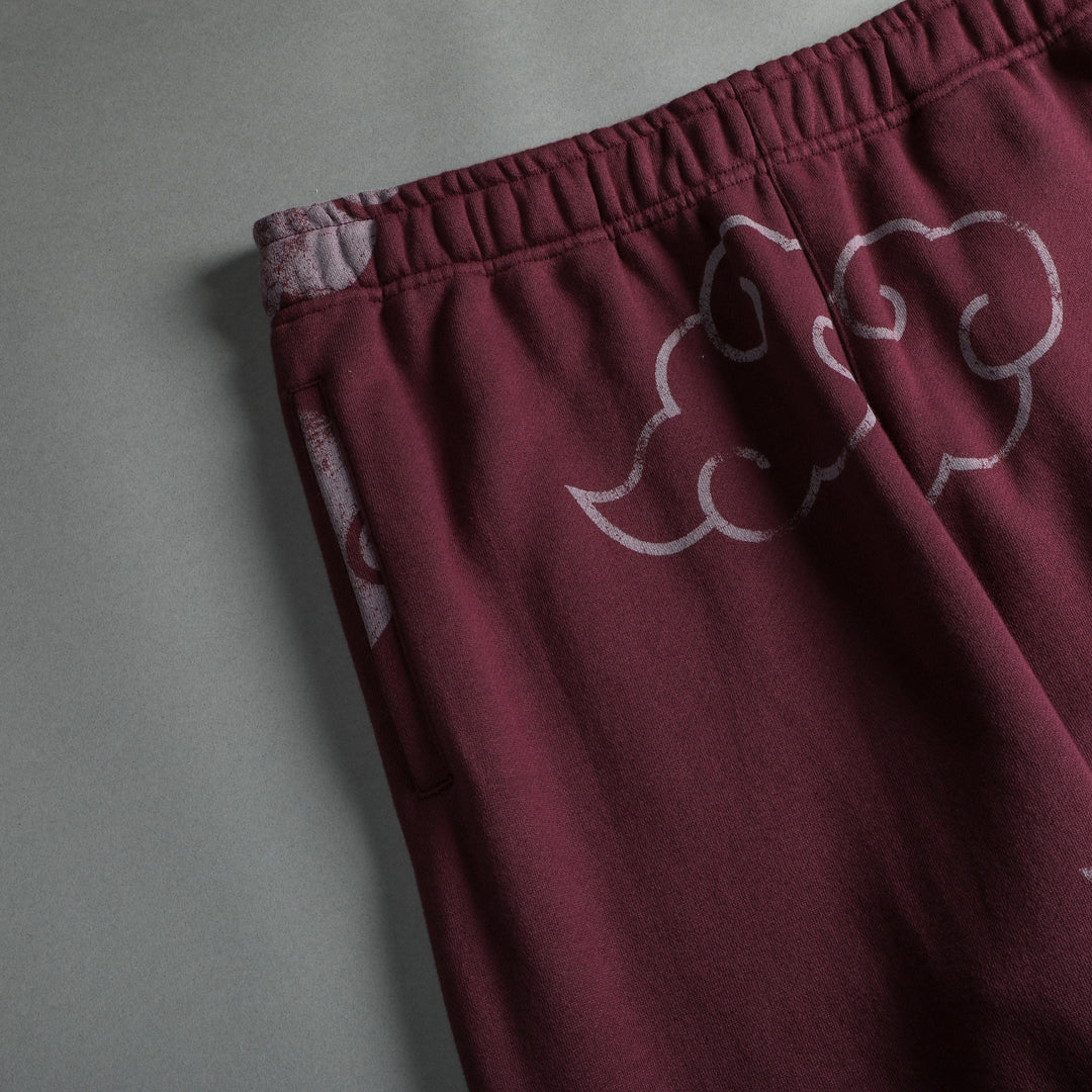 Loyal To The Clouds Post Lounge Sweats in Cherry Wine
