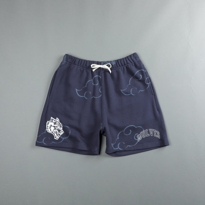 Loyal To The Clouds Post Lounge Sweat Shorts in Storm Blue