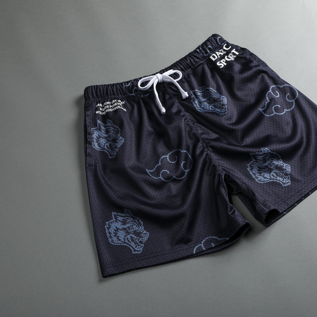 Wolf Clouds 5" Mesh Shorts in Storm Blue