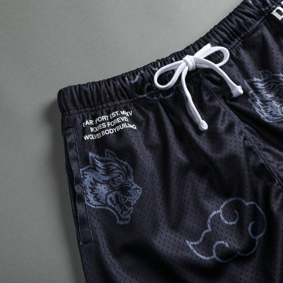 Wolf Clouds 5" Mesh Shorts in Storm Blue