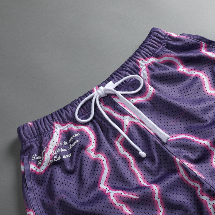 Big Wolf Lightning 5" Mesh Shorts in Vintage Plum