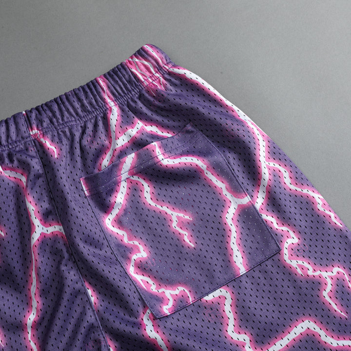 Big Wolf Lightning 5" Mesh Shorts in Vintage Plum