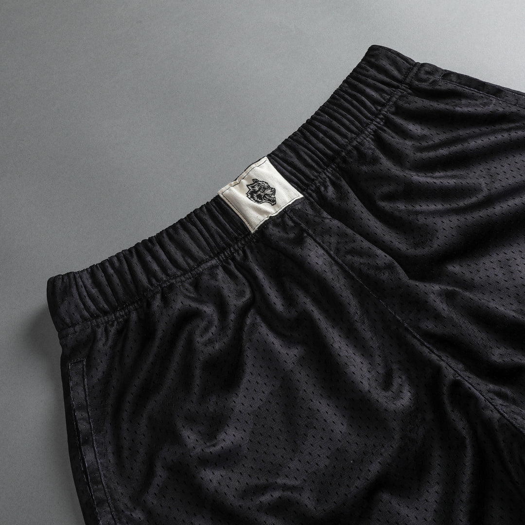Our Way Patch Liam 4.5" Mesh Shorts (V2) in Black Native Camo